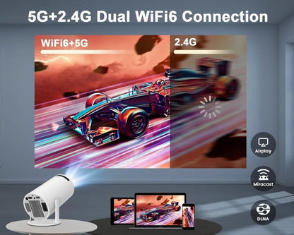 HY300 FREESTYLE Cylender HD Portable Multimedia Projector Android 11 5G WiFi